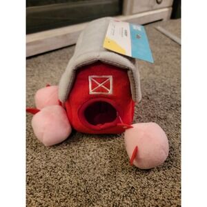 ZippyPaws Burrow Pig Barn Interactive Puzzle Squeaky Plush Dog Toy ZP821 NEW